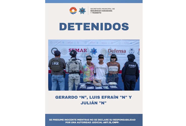 Blindaje Cancún: aseguran droga, arma y motocicletas robadas en la SM 93