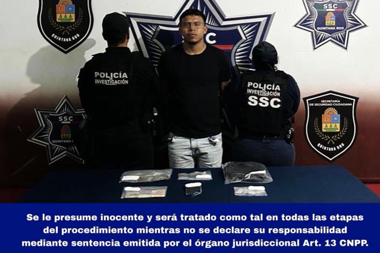 Sorprendido cuando manipulaba drogas en Paraíso Maya