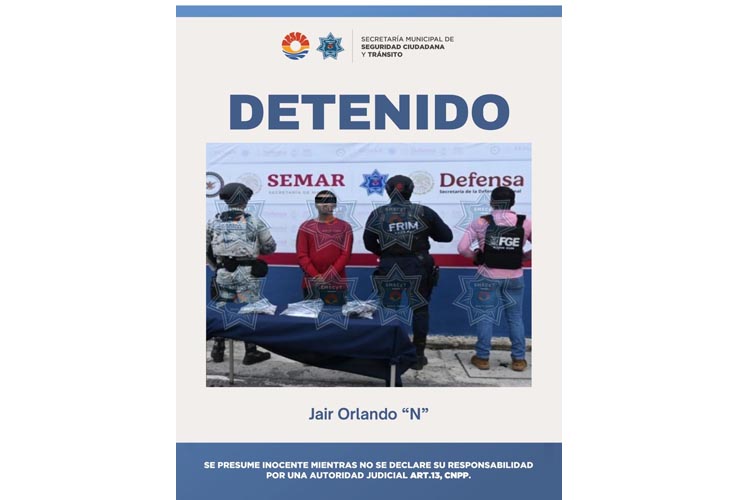 Joven detenido por narcomenudeo tras operativo “Blindaje”
