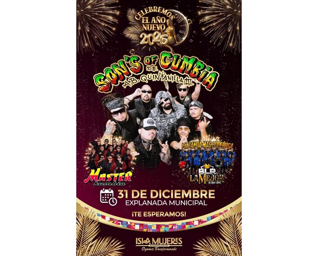 Isla Mujeres se prepara para despedir el 2025 con un gran festejo musical