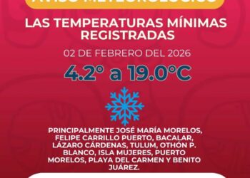 Frío histórico sacude la zona maya: el termómetro cae hasta 4.2 grados