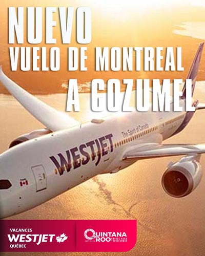 Cozumel estrena vuelo directo desde Montreal