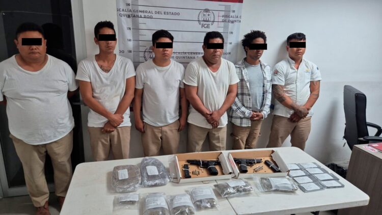 Caen seis presuntos narcomenudistas armados en la zona continental de Isla Mujeres
