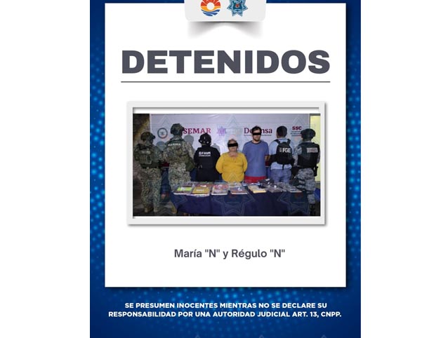 Caen dos personas con droga en la Supermanzana 247