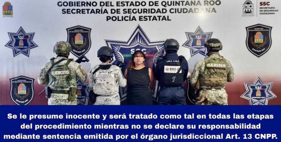 Cae mujer con droga en operativo conjunto en Cancún