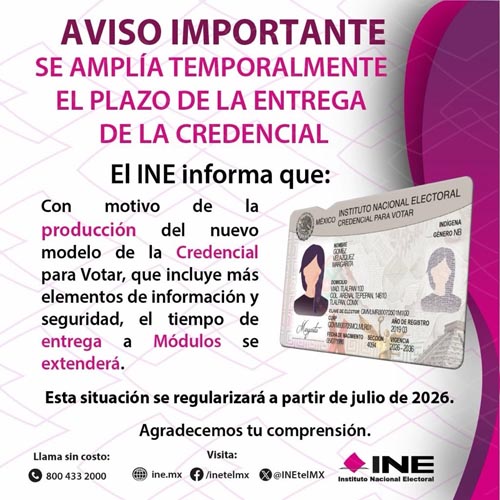 INE incorpora nuevas medidas de inclusión en la credencial para votar
