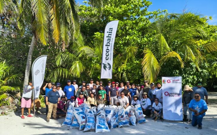 Retiran casi media tonelada de basura de playas y selva en Quintana Roo