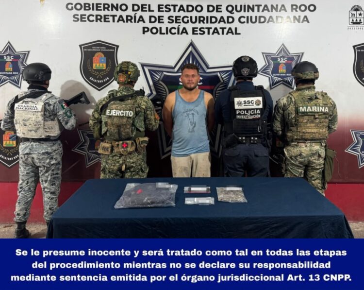 Capturan a hombre con más de 60 dosis de presunta marihuana en Cancún