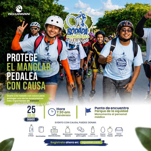 Invita Aguakan a Rodada por los Manglares con causa ambiental