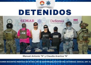 Cae pareja con presunta droga durante operativo Blindaje Cancún