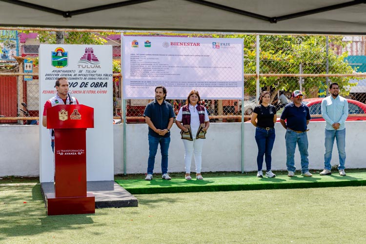 Tulum renueva cancha de fútbol rápido para impulsar el deporte y la convivencia