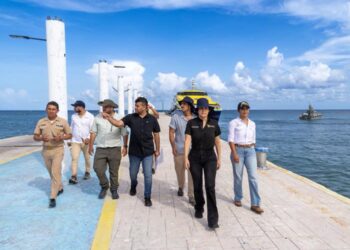 Supervisan desde el mar nueva estrategia para reforzar el combate al sargazo en Playa del Carmen