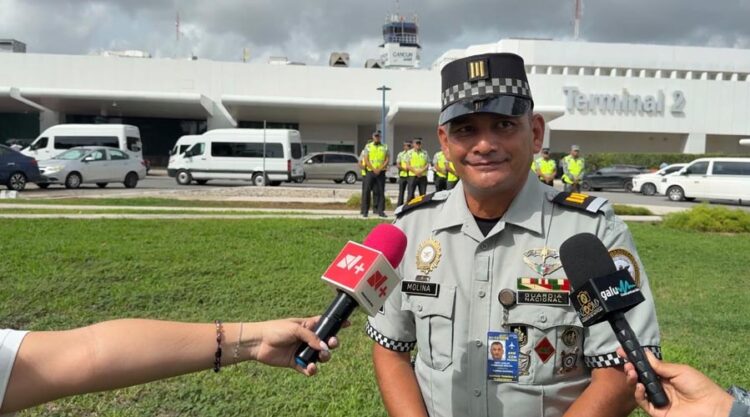 Guardia Nacional refuerza vigilancia y apoyo vial en el Aeropuerto Internacional de Cancún