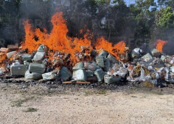 FGR destruye más de 184 kilos de droga y 806 objetos del delito en Quintana Roo