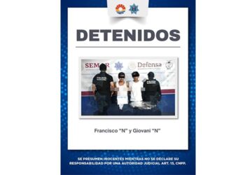 Detienen a dos hombres cuando presuntamente sustraían cable en la carretera federal 307