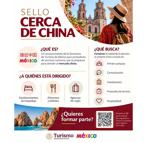 México refuerza la atención al turismo chino con sello especializado