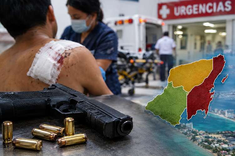 Q. Roo supera a Yucatán y Campeche juntos en lesiones por arma de fuego