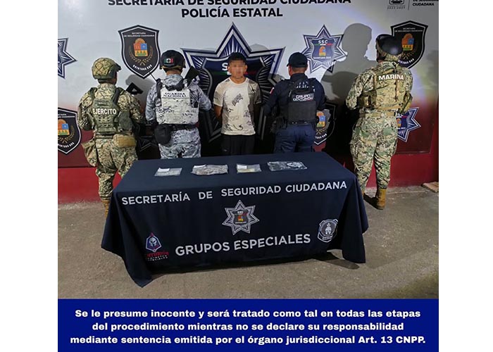 Operativo conjunto deja un detenido con drogas en Holbox