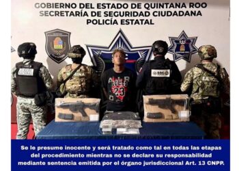 Detienen en Cancún a “Cuxo” y/o “Charly” con drogas y dos armas de fuego