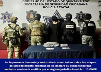 Detienen a menor en Cancún con 65 bolsitas de presuntas drogas