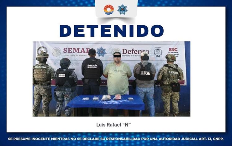 Detienen a hombre con presuntas drogas durante operativo Blindaje Cancún